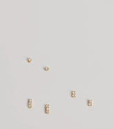 Delicate Glam Three Pack Stud Earrings