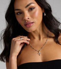 Bless Up Beaded Cross Necklace