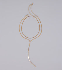 Double Trouble Snake Chain Lariat Necklace Set