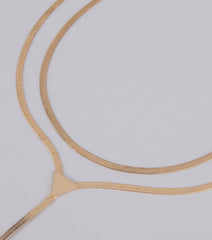 Double Trouble Snake Chain Lariat Necklace Set