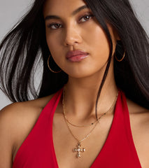 Fashionable Faith Layered Cross Pendant Necklace