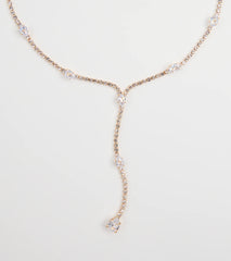 Luxe Aura Cubic Zirconia Lariat Necklace