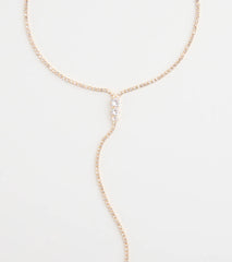 Chic Cubic Zirconia Choker Lariat Necklace