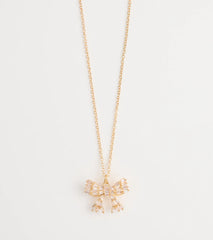 Cutest Glam Cubic Zirconia Bow Necklace