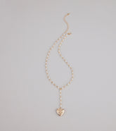 Heart to Heart Pearl Chain Locket Necklace