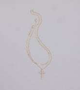 Devoted Love Faux Pearl Cross Chain Necklace