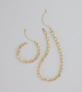 Giving Bold Chain Necklace And Bracelet Set