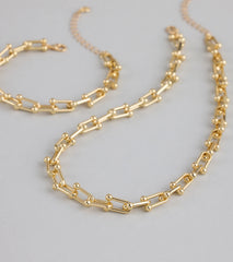 Giving Bold Chain Necklace And Bracelet Set
