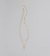 Divinely Draped Dainty Layered Cross Necklace