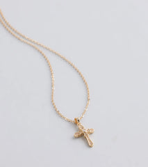 Divine Shine Cubic Zirconia Cross Necklace