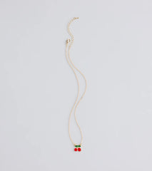 Sweet Summer Cherry Charm Necklace