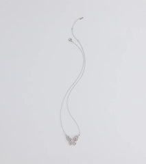 Dainty Beauty Rhinestone Butterfly Necklace