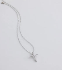 Divine Sparkle Cubic Zirconia Cross Necklace