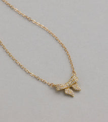 Chic Perfection Cubic Zirconia Bow Necklace