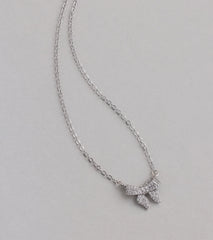 Chic Perfection Cubic Zirconia Bow Necklace