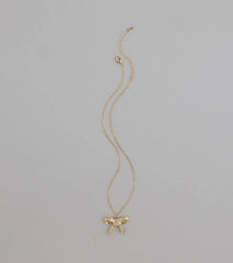 Simply Sparkling Rhinestone Bow Necklace