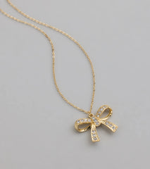 Simply Sparkling Rhinestone Bow Necklace