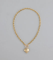So Adorable Heart Charm Chain Necklace