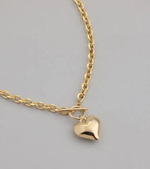 So Adorable Heart Charm Chain Necklace