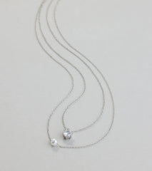 All About Luxe Pearl Cubic Zirconia Charm Necklace
