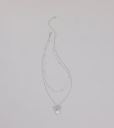 Sweet Trend Bow Pearl Layered Necklace