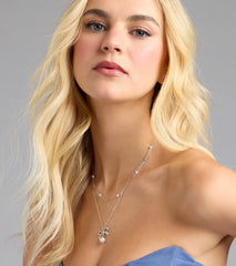 Sweet Trend Bow Pearl Layered Necklace