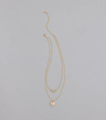 From The Heart Bow Layered Necklace