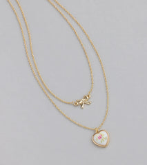 From The Heart Bow Layered Necklace