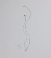 Sweet Talk Sparkle Heart Necklace And Stud Set