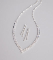 Shine Bright Rhinestone Necklace and Earrings Set