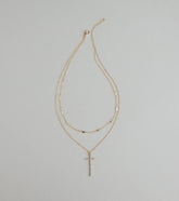 Glam Energy Layered Cross Chain Necklace