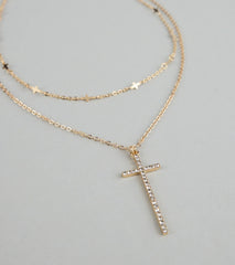 Glam Energy Layered Cross Chain Necklace