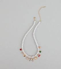 Sweet And Playful Charm Faux Pearl Necklace