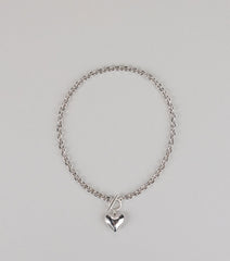 Love On Lock Heart Chain Necklace