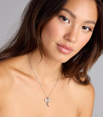 Pretty And Polished Cubic Zirconia Bow Necklace