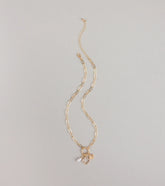 Good Luck Clover And Pearl Charm Necklace