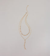 Charmed I'm Sure Clover Chain Lariat Necklace