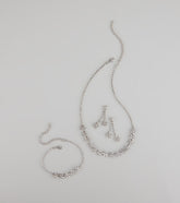 Shine Bloom Rhinestone Floral Jewelry Set