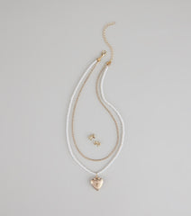 Sweetheart Vibes Necklace And Earrings Set