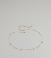 Dainty Luxe Rhinestone Charm Belly Chain