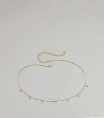 Dainty Luxe Rhinestone Charm Belly Chain