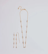 Delicate Ice Rhinestone Necklace And Earrings Set