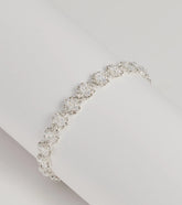 Sweet Luxe Floral Cluster Cubic Zirconia Clasp Bracelet