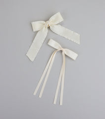 Soft Girl Status Hair Bow Clip Set