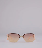 Butterfly Effect Rimless Square Sunglasses
