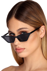 Edgy Narrow Cat Eye Sunglasses