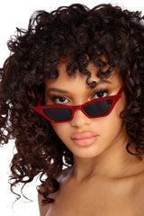 Edgy Narrow Cat Eye Sunglasses