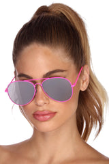 Neon Mirrored Aviator Sunglasses