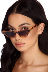Edgy Narrow Cat Eye Sunglasses