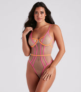 Tempting In Two Tone Lingerie Bodysuit